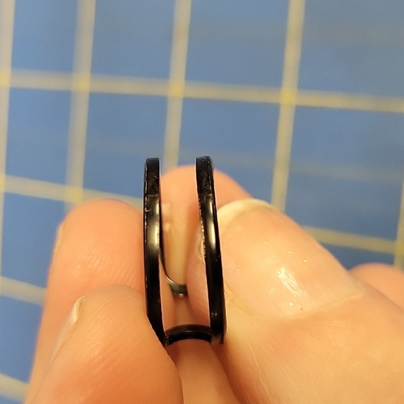 Black Double Band Adjustable Ring - Picture 3 of 3